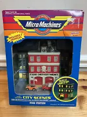 Vintage 89-90 Galoob Micro Machines Light Up Fire Station City Scene 6468 Sealed