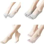 [WOOVEEWIND] Toe Socks for Women Anti-Slid Bottom Hollow-Carved No Sliding Nylon Compression Breathable Womens Lining