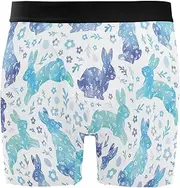 [ZZXXB] Galaxy Bunny Mens Boxer Briefs Stretch Breathable Underwear Fly Front with Pouch S-XXL