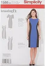 Simplicity 1586 Misses' Amazing Fit Dress Sewing Pattern, Size 10-12-14-16-18