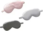 SHERCHPRY 3Pcs Double Sided Artificial Silk Sleeping Eye Masks Breathable Light Blocking Eye Covers Soft and Comfortable for Sleep Travel and Relaxation Business
