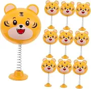 10pcs Cute Tiger Motorcycle Accessories Cartoon Animal Shaking Bobblehead Decorations for Helmets Electric Scooters and Home Office Desks Unique Durable Designs