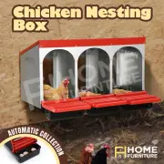 Nesting Box Chicken Hen 3 Compartment Roll Away Laying Nest Boxes Chook Brooder