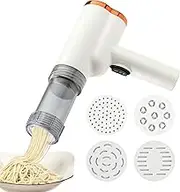 Pasta Machine Electric - Automatic Pasta Maker Machine - Mixer Handheld Tool with 5 Types Accessory for Making Pizza Food Home Vegetable Prep Kitchen Bakery