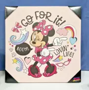Disney Minnie Mouse GO FOR IT Canvas Wall Art 18" Square Picture