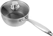 Yardenfun Honeycomb Non Stick Cooking Pot with Lid Stainless Steel Frying Pan Ergonomic Handle Versatile Flat Bottom for for Home Use