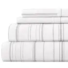 Premium 4 Piece Gray Weathered Stripe Flannel Full Sheet Set