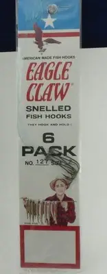 Eagle Claw 127 #2 Card Of 6 Bronze Aberdeen Snell Hooks