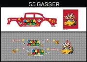 Hot Wheels(1/64),55 Gasser "Super Mario 3" Waterslide,Printed White First,Decals