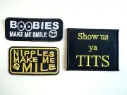 Naughty Biker Patches Set Embroidered Cloth Applique Badge Iron Sew On Boobies