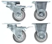 Rockville 3" Locking+Swivel Steel Caster Wheels For Turbosound iQ18B Subwoofer