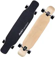 Sports Longboard Skateboard, 46" 8-Layer A-Level Maple Double-tilt Primary Color Professional Dance Board Suitable for Beginner Girls