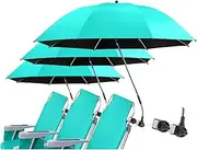 NBtoUS 3 Pack Beach Umbrella, 360 ° Chair umbrella with clamp, UPF50+ Umbrella for Chair, Sunshade for Beach, Sand, Patio, Yard (Not Includ Chair)