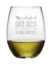 susquehanna Santa Called Set of Four Stemless 21oz Glasses