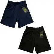 Athletic Works Little Boys Black Blue Shorts Size 6-7 Small Elastic Waist Pocket