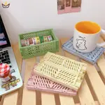 4-PACK MINI COLLAPSIBLE PLASTIC BASKETS DURABLE FOLDING PLAS