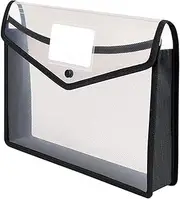 Gadpiparty Transparent Document Folder File Wallet with Card Slot Water Scratch Resistant for School Office and Home Organization