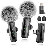 Wireless Microphone Mini Mic for Android Phone, LED Display Lavalier Microphone