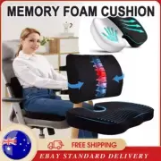 Memory Foam Seat Cushion Lumbar Back Pillow Pain Relief Car AU Coccyx Orthopedic