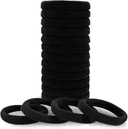 Kitsch Elastic Hair Ties for Women, Black Hair Ties No Damage, Black Rubber Bands for Hair, Hair Bands for Women's Hair & Ponytail Holders, Hair Elastics, Small Hair Ties for Thick Hair, 12pcs