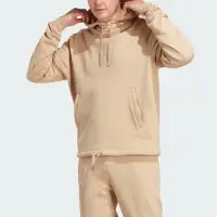 在飛比找Yahoo奇摩購物中心優惠-adidas 上衣 男款 長袖上衣 帽T 運動 三葉草 奶茶