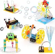 STEM Robotics Science Kits for Kids 6-12,6 Set STEM Toys for Boys Girls 8-12, Engineering Building Toy Electronic Motor Robot Craft, Christmas Birthday Gifts Toys for Boys Girls 6 7 8 9 10 11 12