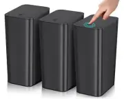 Bathroom Small Trash Can with Lid,10L / 2.6 Gallon Slim Garbage Bin
