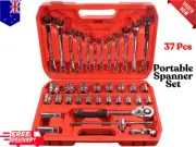 37PCS Socket & Spanner Set Ratchet Wrench Combination Tool Kit Portable