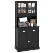 Giantex 1.7M Buffet Sideboard Kitchen Storage Cabinet Pantry Cupboard w/Adjustable Shelves & Drawers Black