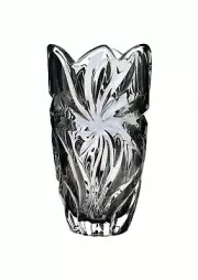 Flower Vase 11 " Crystal Glass Gray Bud Vase Home Decor Czech Bohemia