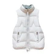 Anychic Puffer Vest White Womens Sleeveless Down Warm Winter Waistcoat