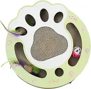 Cat Scratching Cardboard, Cat Scratching Card - Stratching Post Replacement Board | Interactive Heavy Duty Funny Multi-Function Feather Ball Toy for Indoor Kitten Sofa