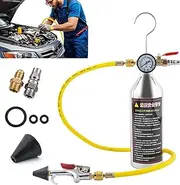 AC Flush Kit - Air Conditioning Pipeline Cleaning Tool - Automotive AC Pipe Cleaning Tool With Gauge And Hose For Truck Vehicle RV Auto