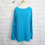 Gap Fit Dry Blue Long Sleeved Open Back Thumbholes Top Women's Size XXL New!
