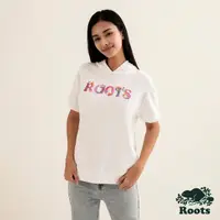 在飛比找momo購物網優惠-【Roots】Roots女裝-繽紛花卉系列 刺繡花卉文字連帽