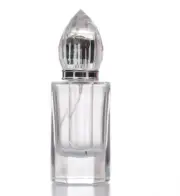 40ml Empty Clear Glass Perfume Bottle Silver Atomiser - Octagon Tear Drop Cap