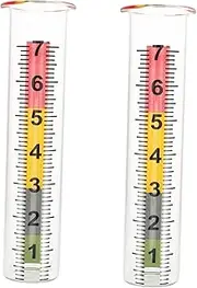Kisangel 2pcs Rain Gauge Test Tube Rain Gauges Rain Gauges Outdoors Accurate Rain Gauge for Deck Water Gauge for Rain Outdoor Decorative Rain Gauge Clear Scale Rain Meter Glass