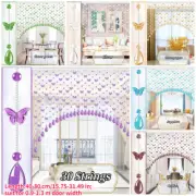 30 Strings Crystal Glass Bead Curtain Butterfly Pendant String Door Curtains