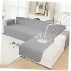 Couch Slipcover Waterproof L Shape Sofa Cover Medium - 79*106inch Light Grey