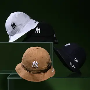 NEW ERA 水洗帆布 紐約 洋基 NY 銅色 / 黑色 立體刺繡 鐘型帽 漁夫帽【TCC】