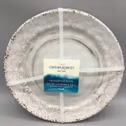 x6 Cynthia Rowley Gray Melamine Dinner Plate Set Rustic Medallion Swirl Tuscan