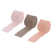 3 Rolls Chiffon Ribbon 1-1/2" 10Yard Pink Brown/Deep Pink/Pink