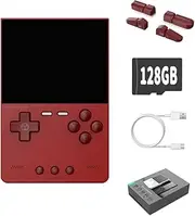 Bigarbee Trimui Brick 128GB Retro Game Console with 3.2-Inch IPS Screen, 3000mAh Battery, Red