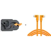 Tether Tools Tetherguard Leverlock Plate + USB-C 4.6m Orange R/Angle/R to Angle Org