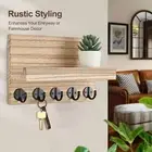 Wall Key Holder Rustic Entryway Shelf with Hooks Organizer Sturdy Construction