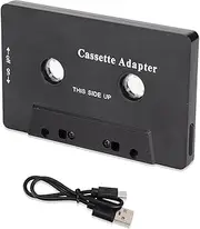 Car Audio Bluetooth Wireless Cassette Receiver, Noise Reduction Stereo High Fidelity Tape Aux Receiver, Ideal for Home or Car Speaker System(Black)