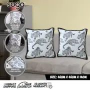 SOGA 2X 45cm Throw Pillow White & Black Leopard Light Luxury