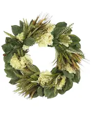 Creative Displays 29in Rustic Fall Wreath with Magnolia Leaves, Hydrangeas & Wheat