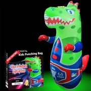 Upgraded 2024 Glow-In-The-Dark – 47" Inflatable Dinosaur Punching Bag for Kids w