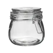 Argon Tableware Glass Storage Jar with Airtight Clip Lid - 500ml
